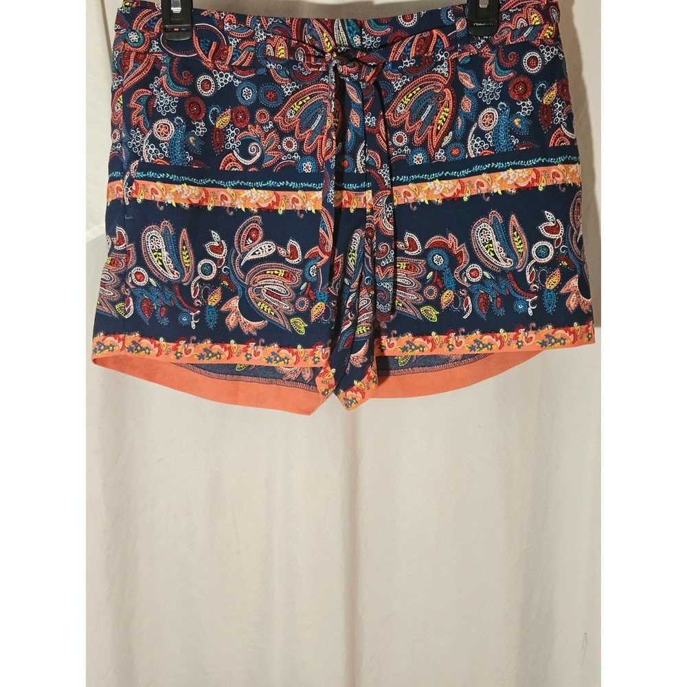 LOFT Women's SZ 2 Paisley Floral Bohemian Print Tie Waist Shorts